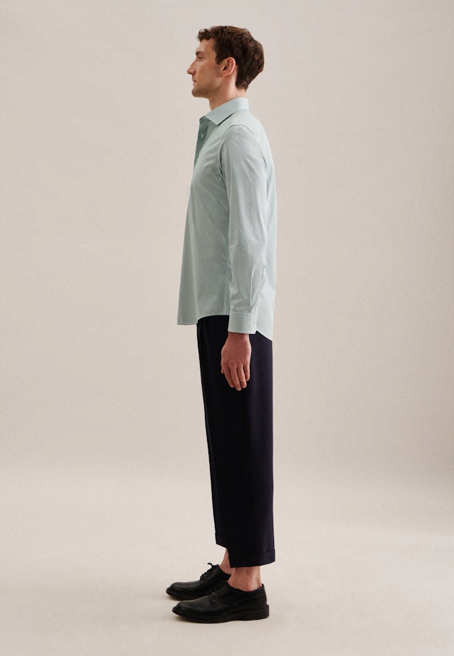 Shaped Business Hemd Druck in Grün |  Seidensticker Onlineshop