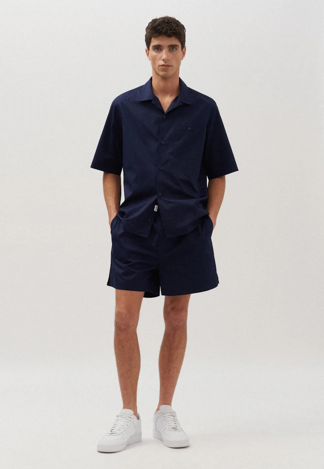 Regular Chemise resort Uni dans Bleu Foncé | Boutique en ligne Seidensticker