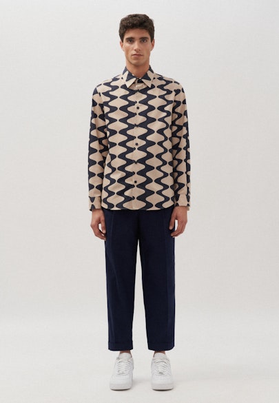 Regular Shirt Print in Brown |  Seidensticker Onlineshop