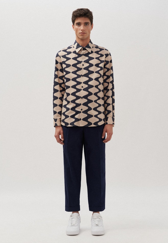 Regular Hemd Druck in Braun | Seidensticker Onlineshop