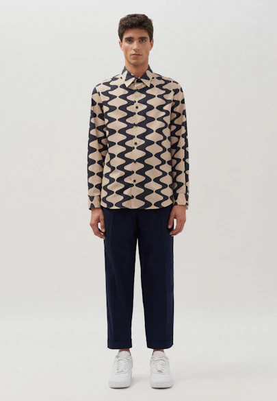 Regular Shirt Print in Brown |  Seidensticker Onlineshop