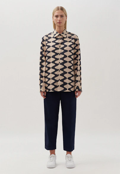 Regular Shirt Print in Brown |  Seidensticker Onlineshop