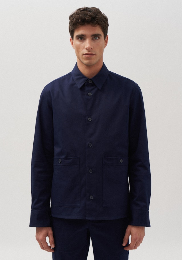 Regular Overshirt Uni in Dunkelblau | Seidensticker Onlineshop