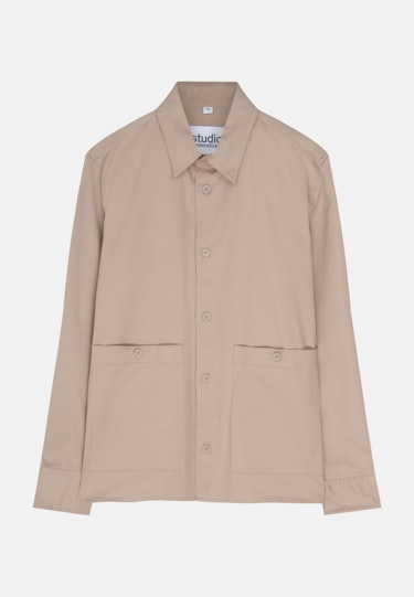 Herren Regular Overshirt Uni braun Studio Seidensticker
