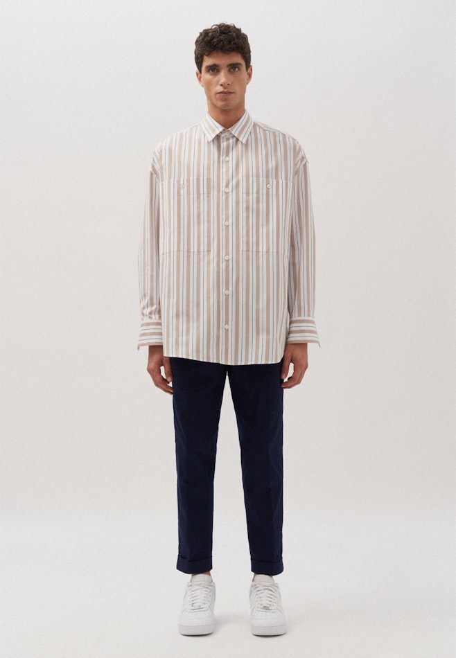 Oversized Hemd Streifen in Braun | Seidensticker Onlineshop