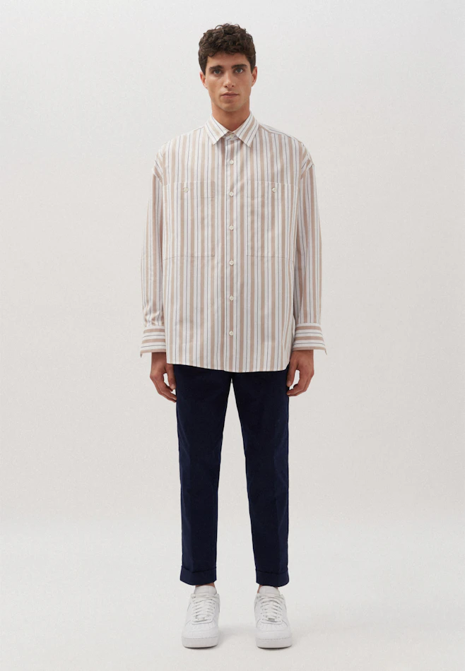 Oversized Shirt Stripe in Brown | Seidensticker online shop