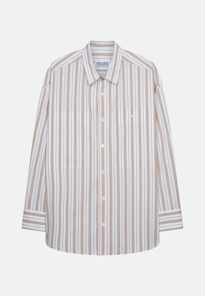 Oversized Hemd Streifen in Braun | Seidensticker Onlineshop