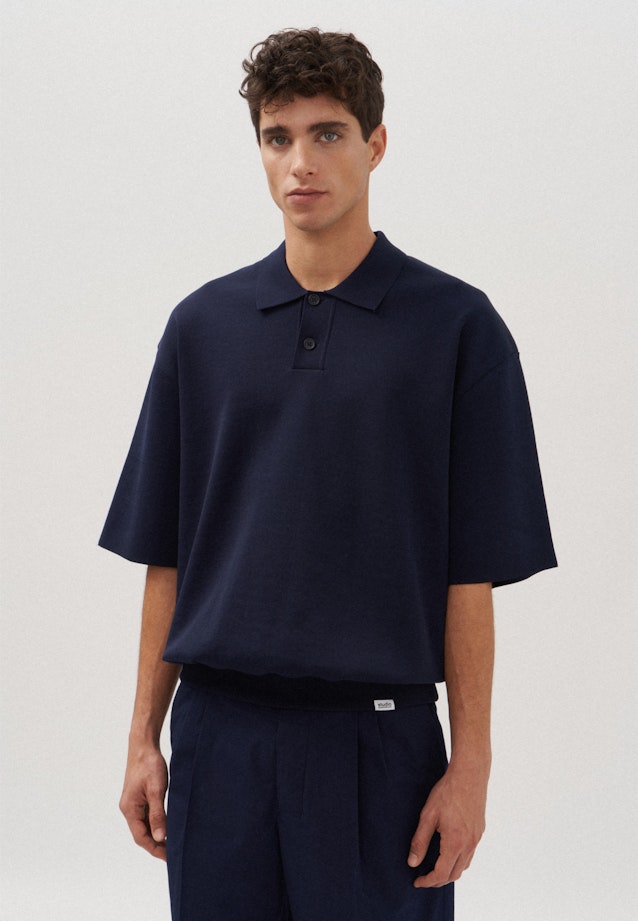 Oversized Polo Uni in Dunkelblau |  Seidensticker Onlineshop