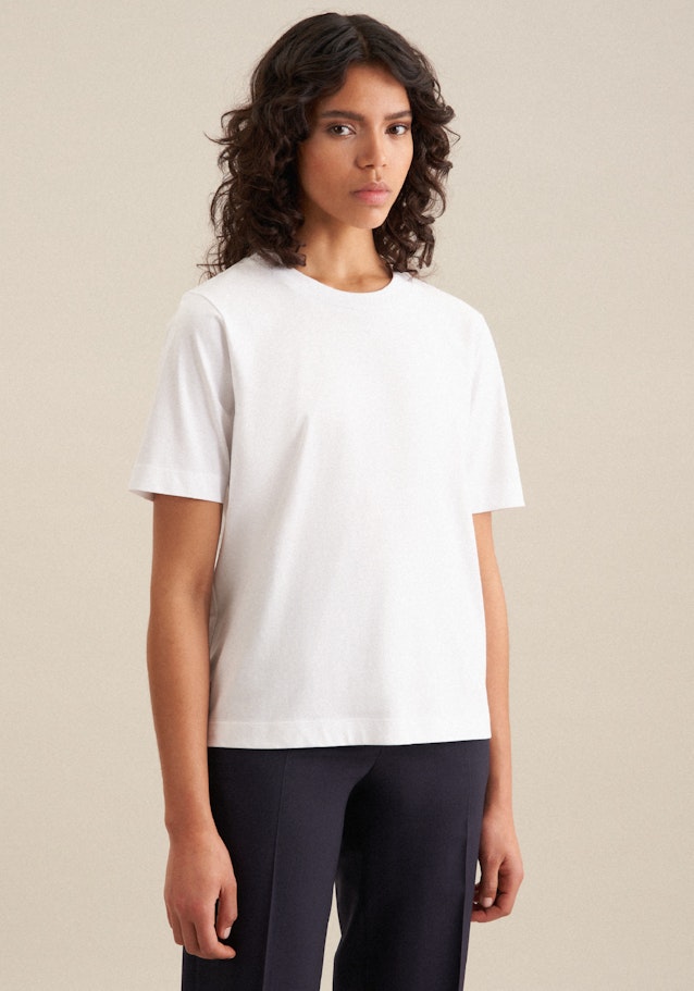 T-Shirt Regular Manche Courte in Blanc | Seidensticker Onlineshop