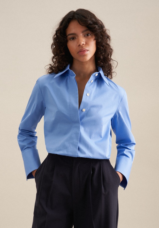Twill Shirt Blouse in Light Blue | Seidensticker Onlineshop