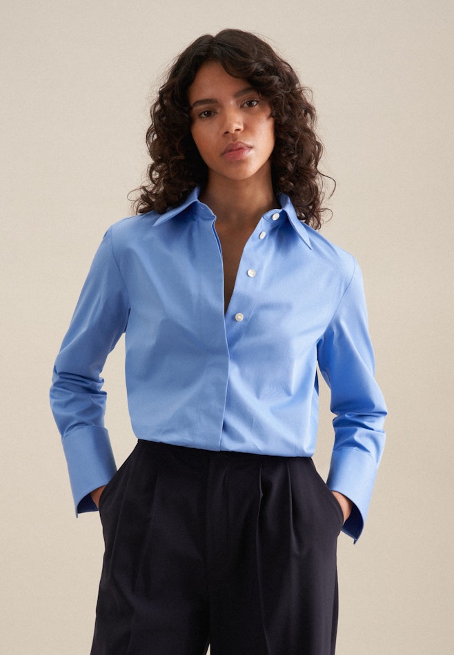 Twill Shirt Blouse in Light Blue | Seidensticker online shop