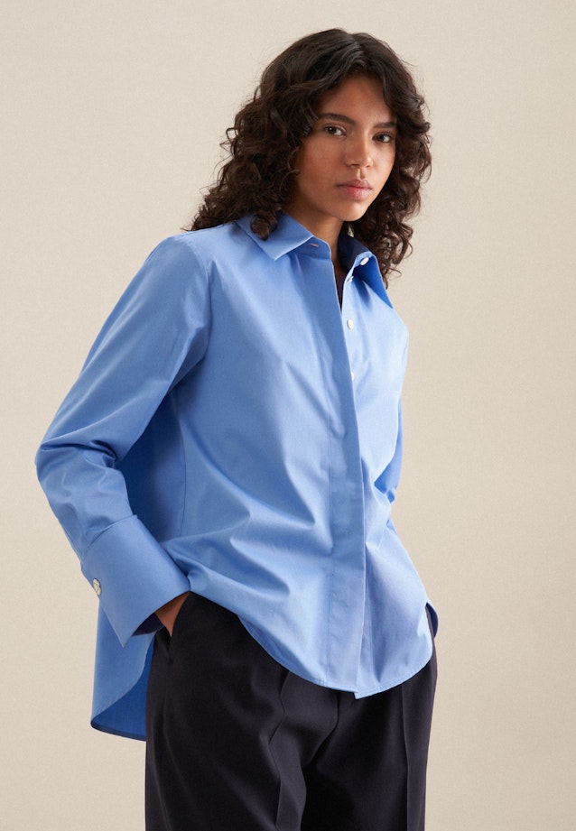 Twill Shirt Blouse in Light Blue |  Seidensticker Onlineshop