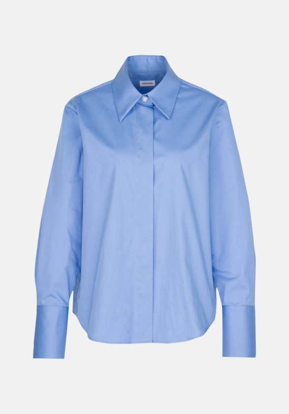 Twill Shirtblouse in Lichtblauw |  Seidensticker Onlineshop