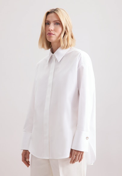Chemisier chemise Uni in Blanc | Seidensticker Onlineshop