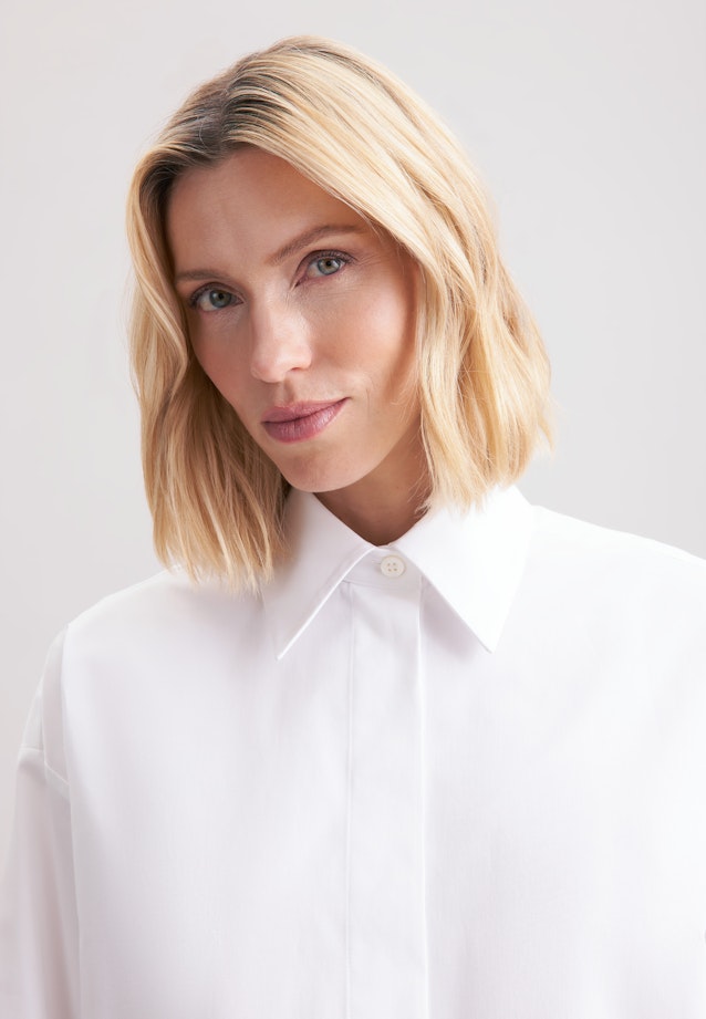 Chemisier chemise Uni in Blanc |  Seidensticker Onlineshop