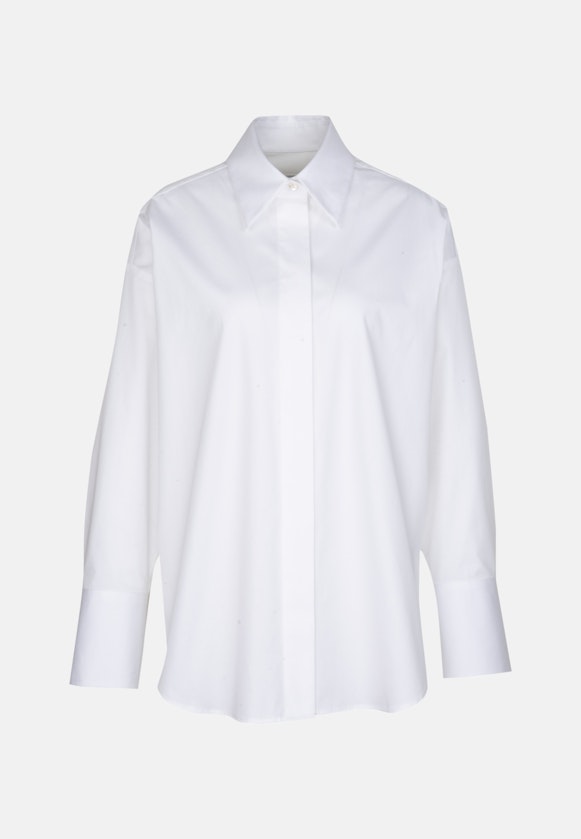 Twill Shirtblouse in Wit |  Seidensticker Onlineshop