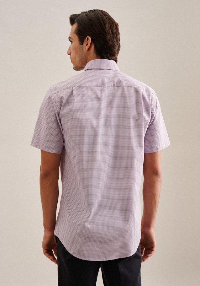 Non-iron Popeline korte arm Business overhemd in Regular with Kentkraag in Rood | Seidensticker Onlineshop