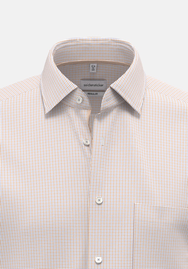 Non-iron Poplin Short sleeve Business Shirt in Regular with Kent-Collar in Orange |  Seidensticker Onlineshop