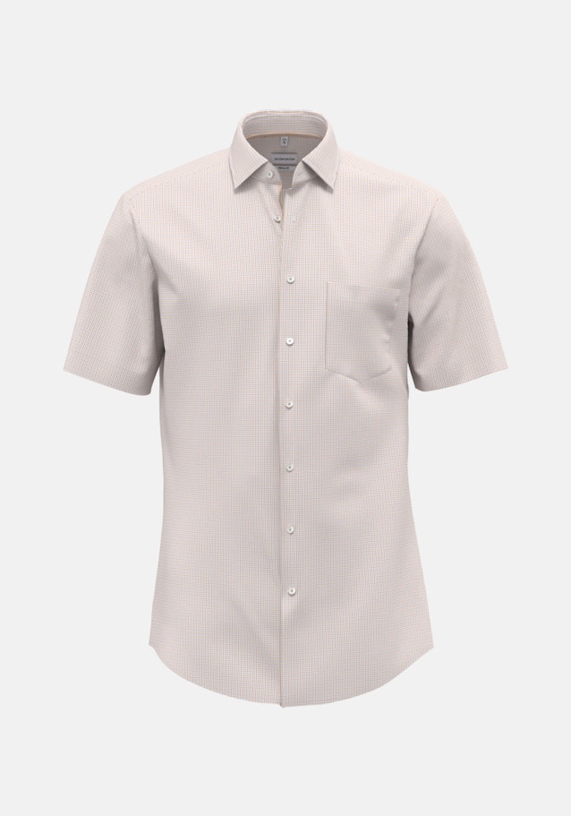 Non-iron Popeline korte arm Business overhemd in Regular with Kentkraag in Oranje |  Seidensticker Onlineshop
