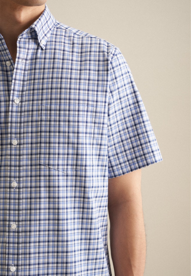 Non-iron Twill korte arm Business overhemd in Regular with Button-Down-Kraag in Lichtblauw |  Seidensticker Onlineshop