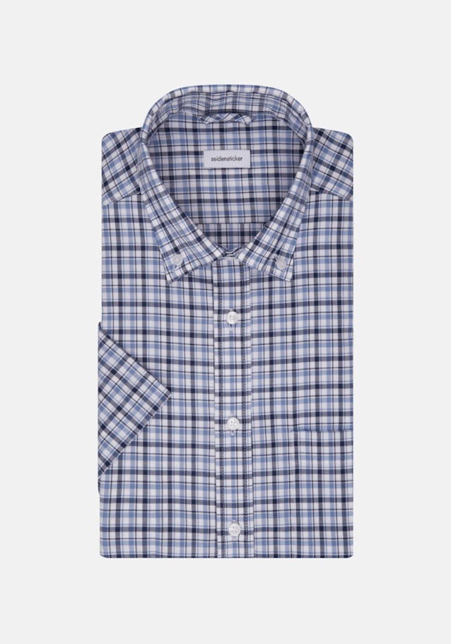 Non-iron Twill Short sleeve Business Shirt in Regular with Button-Down-Collar in Light Blue |  Seidensticker Onlineshop