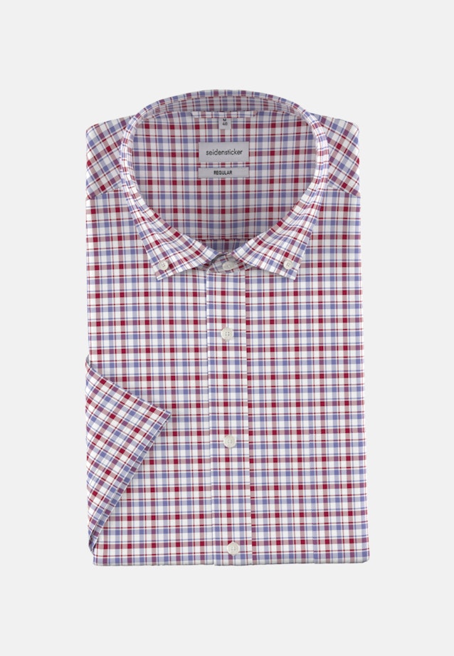 Non-iron Twill korte arm Business overhemd in Regular with Button-Down-Kraag in Rood |  Seidensticker Onlineshop