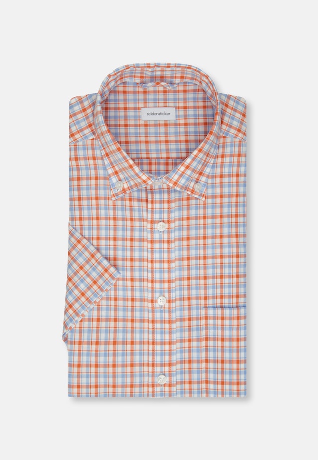 Regular Business shirt Check in Orange |  Seidensticker Onlineshop
