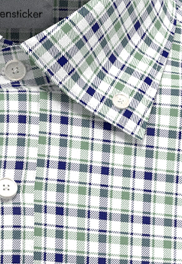 Bügelfreies Twill Kurzarm Business Hemd in Regular mit Button-Down-Kragen in Grün |  Seidensticker Onlineshop