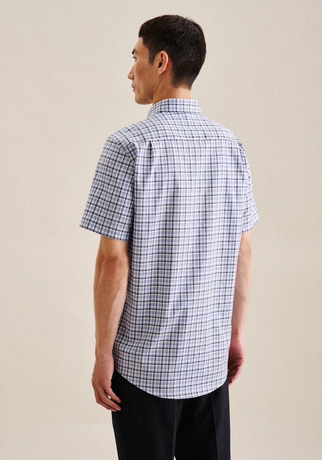 Non-iron Twill korte arm Business overhemd in Comfort with Button-Down-Kraag in Lichtblauw | Seidensticker Onlineshop