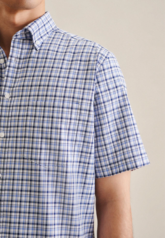 Comfort Chemise d'affaires carreaux in Bleu Clair |  Seidensticker Onlineshop