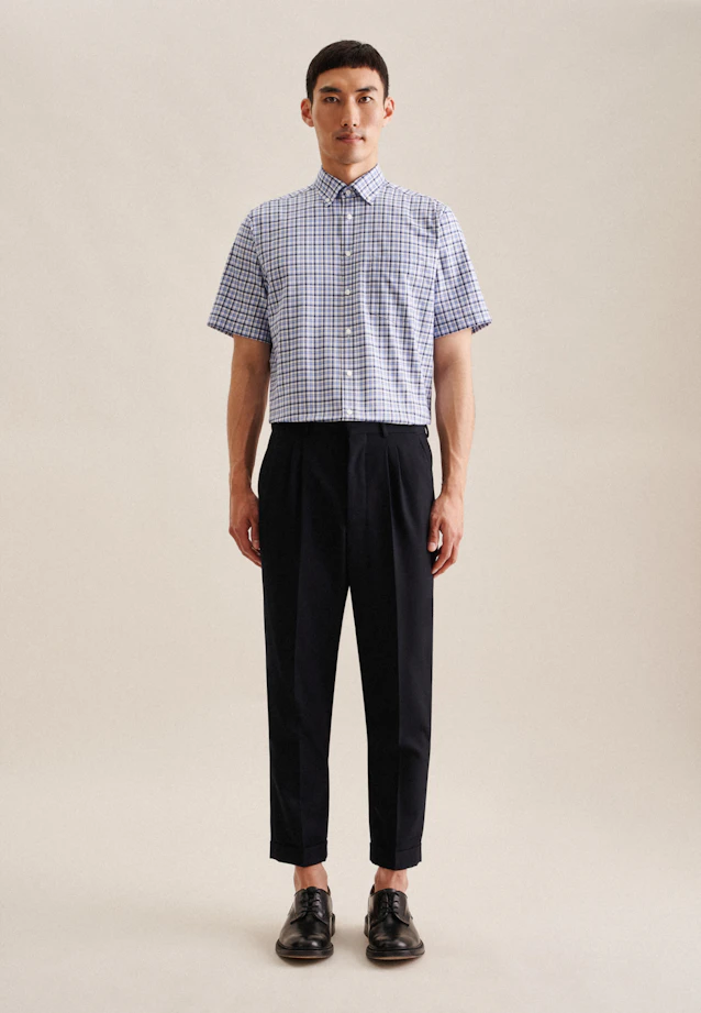 Comfort Chemise d'affaires carreaux in Bleu Clair |  Seidensticker Onlineshop