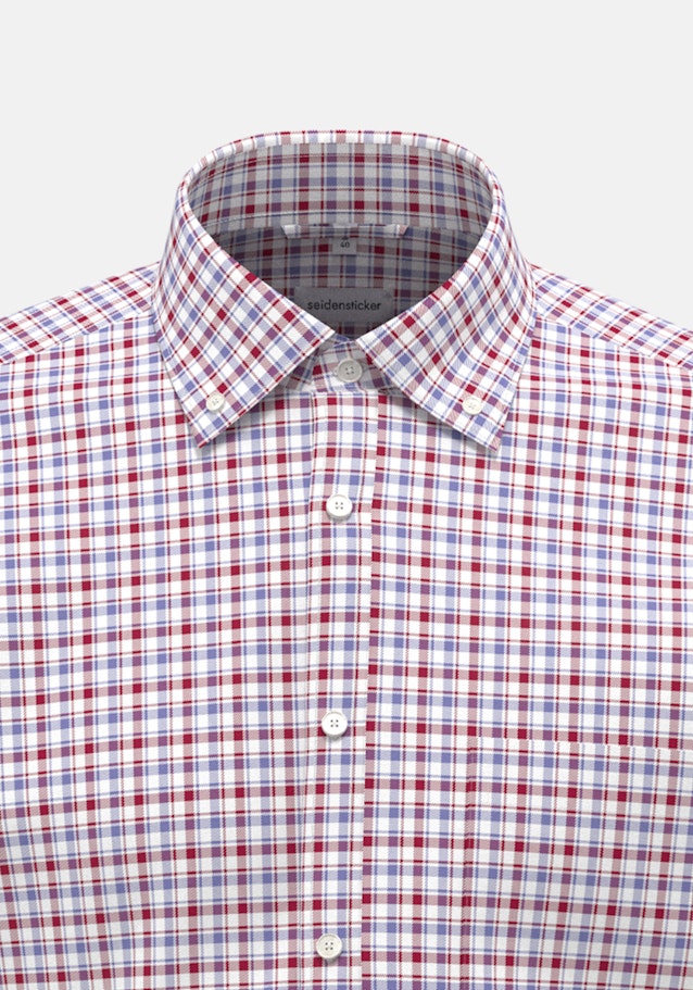 Non-iron Twill korte arm Business overhemd in Comfort with Button-Down-Kraag in Rood |  Seidensticker Onlineshop