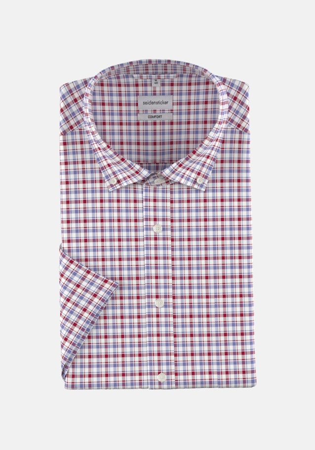 Non-iron Twill Short sleeve Business Shirt in Comfort with Button-Down-Collar in Red |  Seidensticker Onlineshop