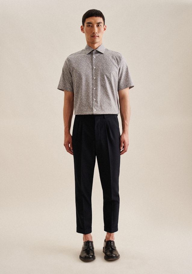 Twill Short sleeve Business Shirt in Regular with Kent-Collar in Brown |  Seidensticker Onlineshop
