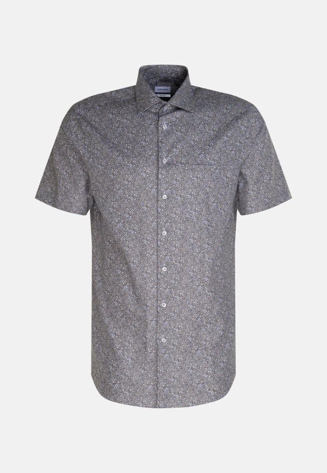Twill Short sleeve Business Shirt in Regular with Kent-Collar in Brown |  Seidensticker Onlineshop