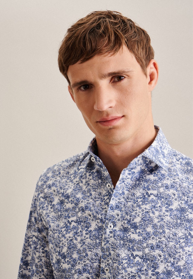 Slim Performance-Hemd Floral in Hellblau |  Seidensticker Onlineshop