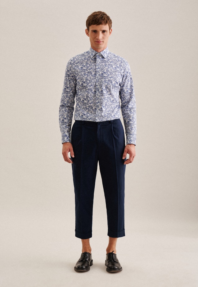 Slim Performance-Hemd Floral in Hellblau |  Seidensticker Onlineshop