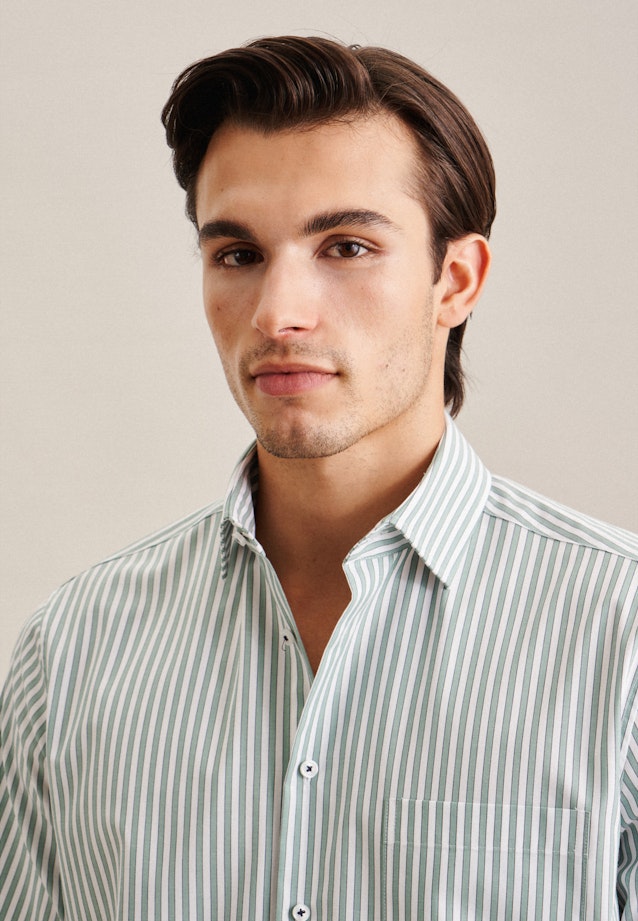 Regular Business Hemd Streifen in Grün |  Seidensticker Onlineshop