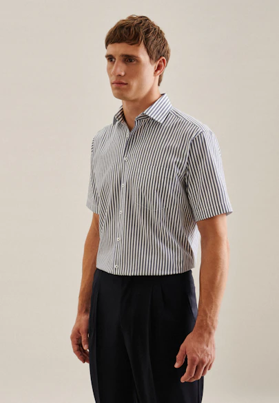 Regular Chemise d'affaires rayures in Bleu Moyen |  Seidensticker Onlineshop