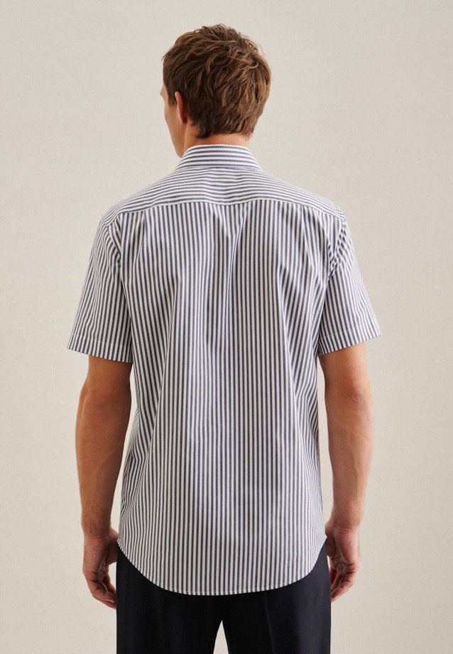 Non-iron Poplin Short sleeve Business Shirt in Regular with Kent-Collar in Medium Blue | Seidensticker Onlineshop