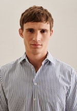 Regular Business Hemd Streifen in Mittelblau |  Seidensticker Onlineshop