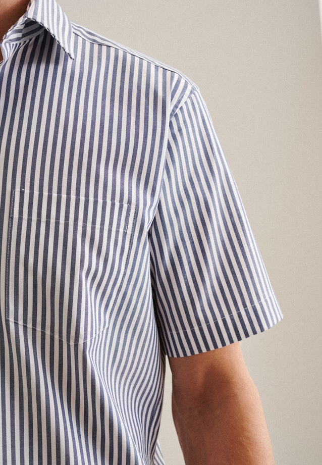 Regular Business Hemd Streifen in Mittelblau |  Seidensticker Onlineshop