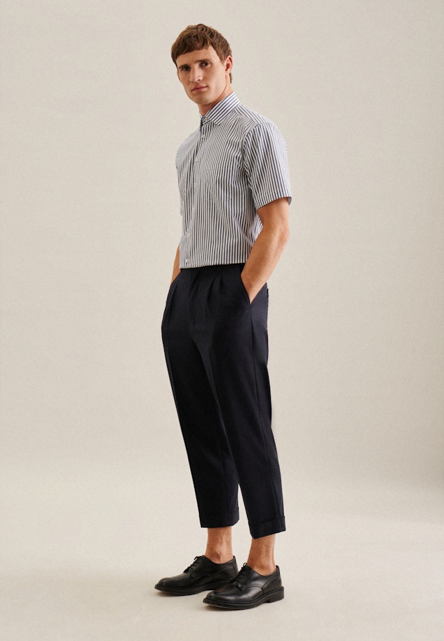 Regular Business Hemd Streifen in Mittelblau |  Seidensticker Onlineshop