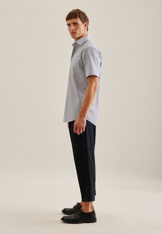 Regular Business Hemd Streifen in Mittelblau |  Seidensticker Onlineshop