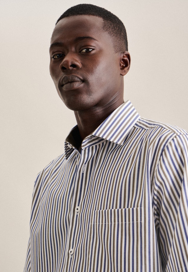 Regular Business Hemd Streifen in Grün |  Seidensticker Onlineshop