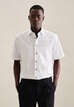 Non-iron Poplin Short sleeve Business Shirt in Regular with Kent-Collar in White |  Seidensticker Onlineshop