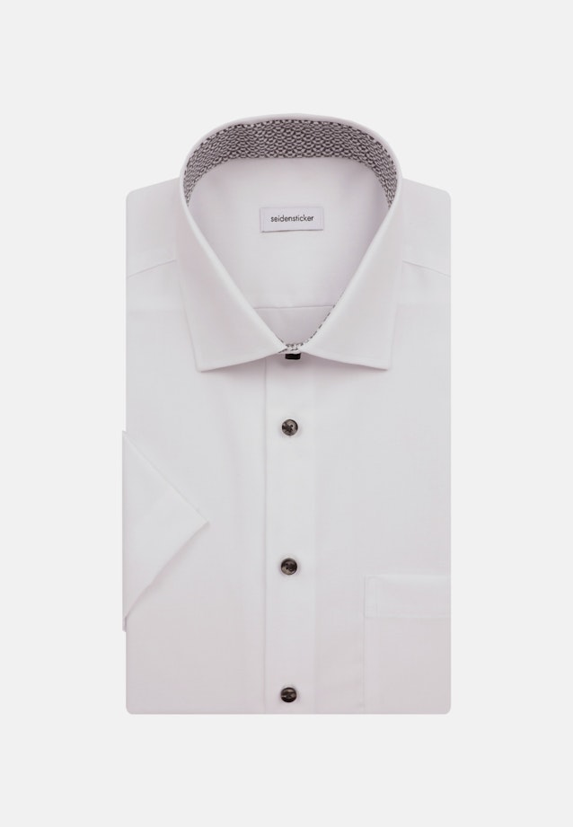 Non-iron Popeline korte arm Business overhemd in Regular with Kentkraag in Wit |  Seidensticker Onlineshop
