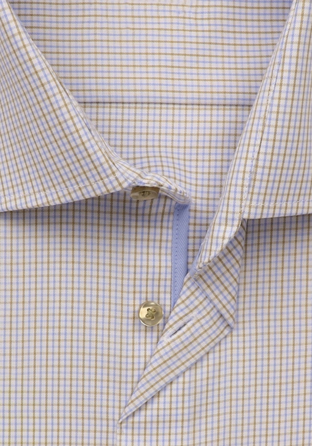 Non-iron Twill korte arm Business overhemd in Regular with Kentkraag in Bruin |  Seidensticker Onlineshop