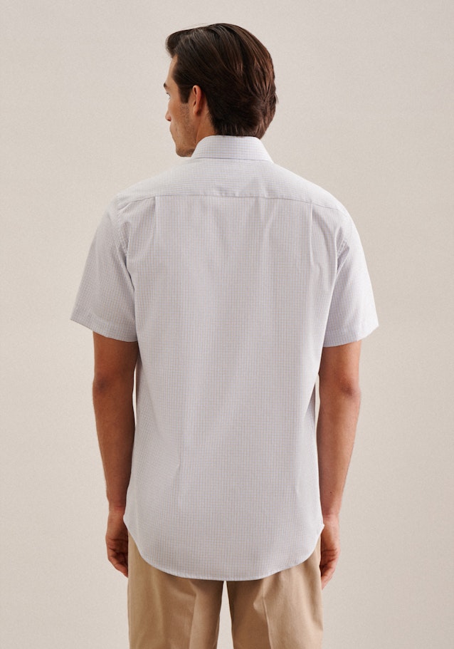 Non-iron Twill korte arm Business overhemd in Regular with Kentkraag in Bruin | Seidensticker Onlineshop