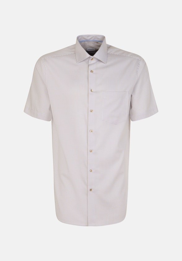 Non-iron Twill Short sleeve Business Shirt in Regular with Kent-Collar in Brown |  Seidensticker Onlineshop